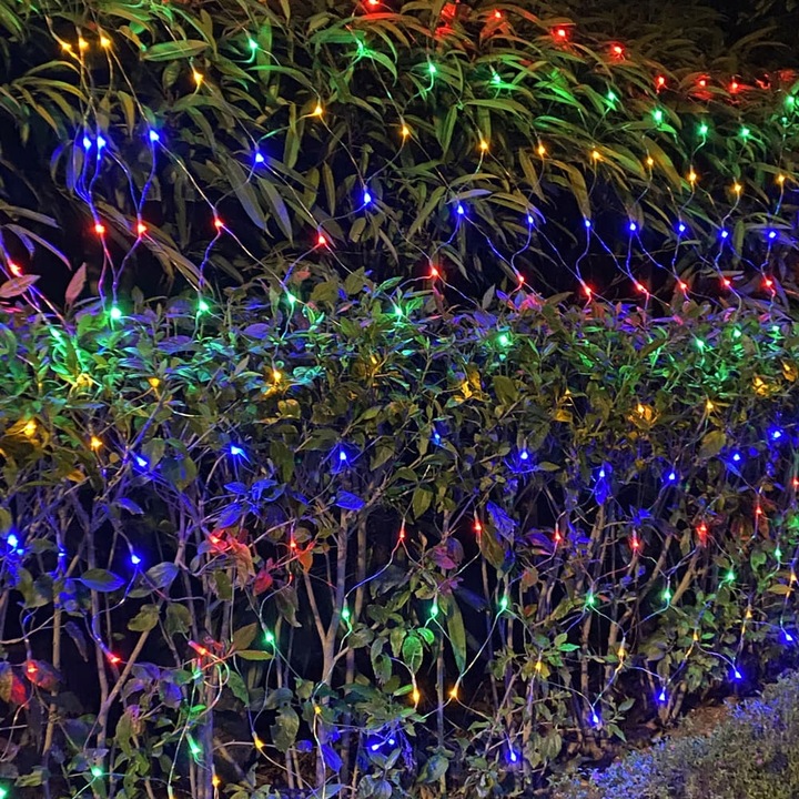 Siatka Led 2.5x2.5 Metra Kurtyna Lampki Choinkowe Multikolor