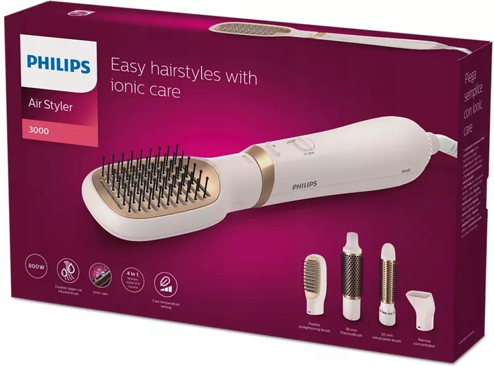 LOKÓWKO SUSZARKA PHILIPS Z JONIZACJĄ DO WŁOSÓW TERMOSZCZOTKA LOKÓWKA 800W