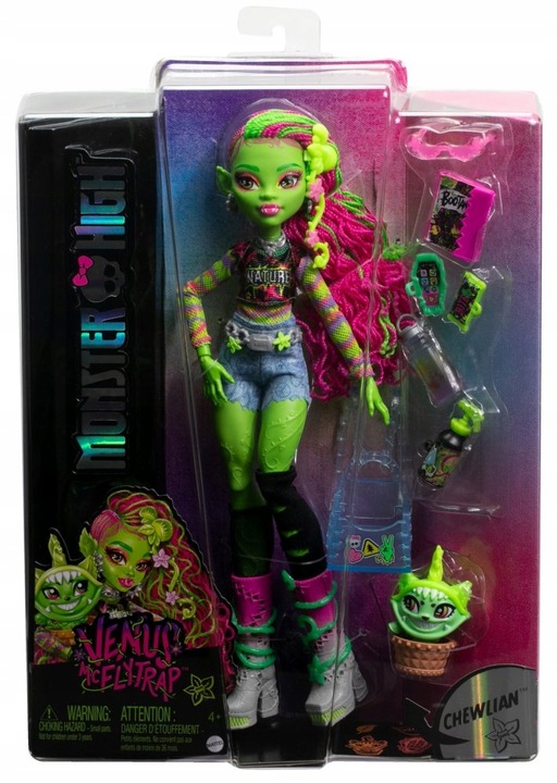 Monster High Lalka Venus McFlytrap zwierzątko roślinny kot Chewilan HRP81
