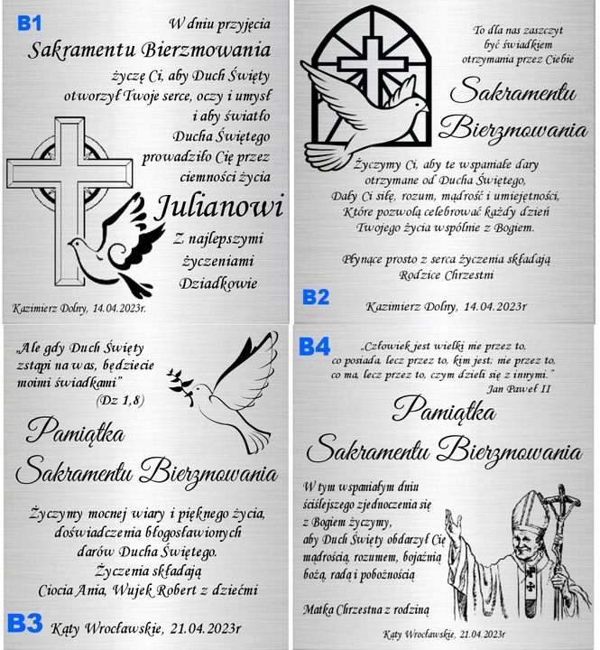 Srebrny Łańcuszek z Medalikiem SREBRO 925 Roczek Chrzest Komunia Grawer