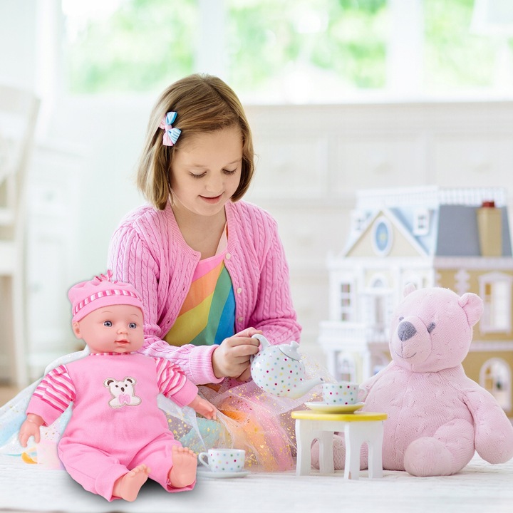 LALKA BOBAS W ŚPIOSZKACH MÓWI ŚMIEJE SIĘ 34CM MIĘKKA ŚLICZNA UBRANKO CZAPKA