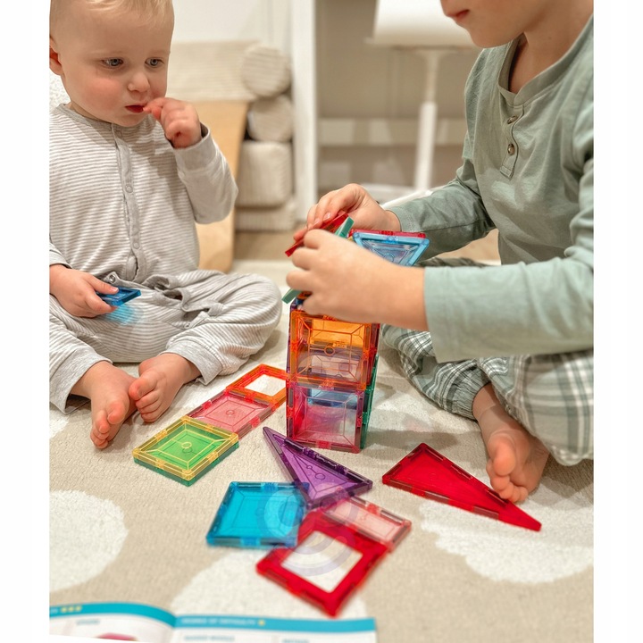 MAGNETYCZNE KLOCKI KONSTRUKCYJNE EDUKACYJNE UKŁADANKA 3D MONTESSORI WOOPIE