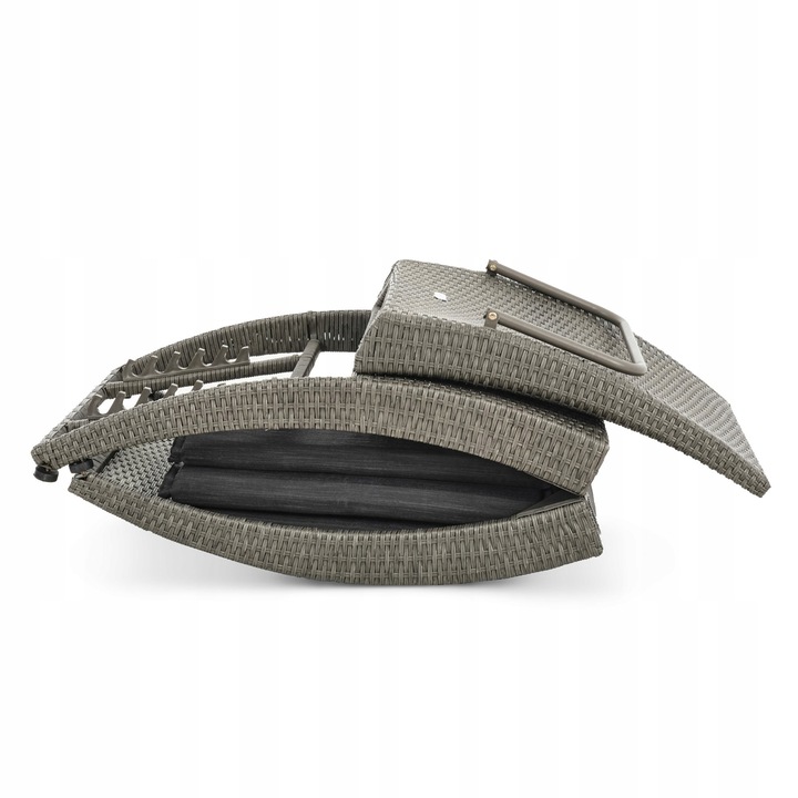 Leżak ogrodowy składany regulowany na balkon taras technorattan z poduszką