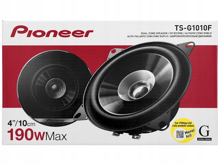PIONEER TS-G1010F głośniki samochodowe, rozmiar 10 cm, moc 190W