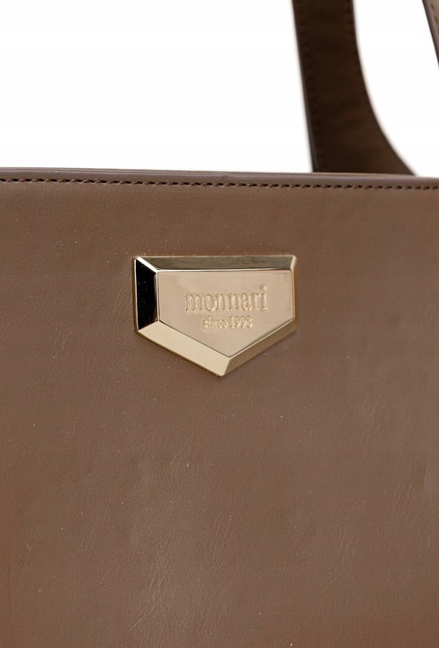Monnari Piękna klasyczna czekoladowa torebka na ramię Regulowane rączki A4