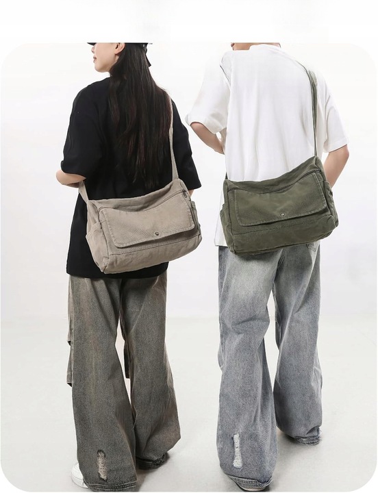 Canvas Crossbody Bag Messenger Bag dla kobiet i mężczyzn Vintage Tornister