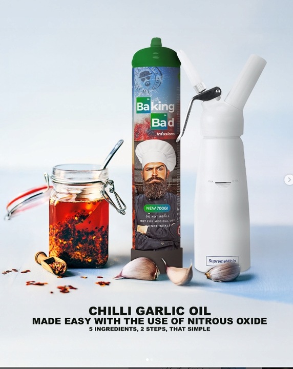 N2O Nitro BAKING BAD 700g Podtlenek azotu cracker GAZ balony cream charger