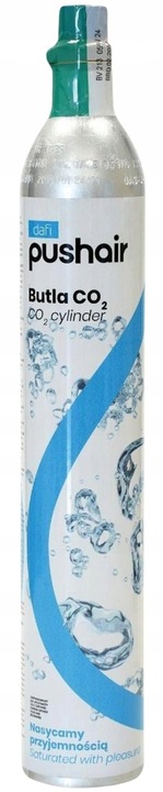 Saturator DAFI PushAir Czarny z dwoma nabojami + butelka