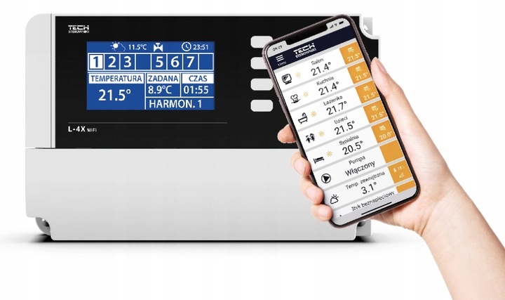 STEROWNIK REGULATOR LISTWA STERUJĄCA OGRZEWANIEM 4 SEKCJE STREFY L-4X WiFi