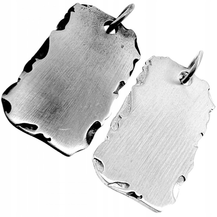 Unikatowy nieśmiertelnik Raw Edge Twój grawer s925 zawieszka na łańcuszek