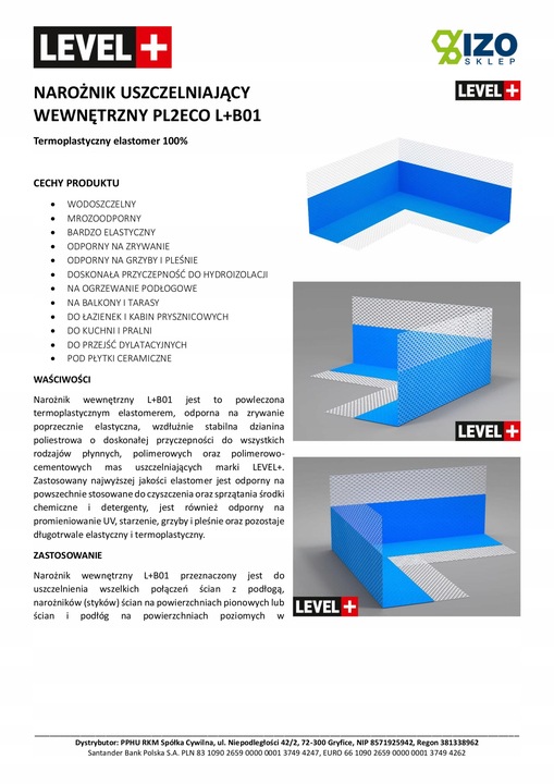 Narożnik Uszczelniający 10 szt Wewnętrzny B01