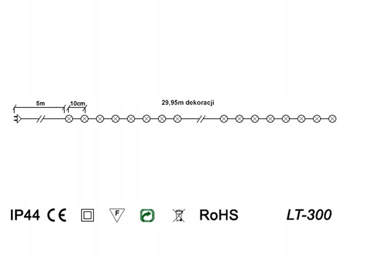 Lampki Choinkowe 300 LED 30m Zewnętrzne NIEBIESKIE + FLASH Timer