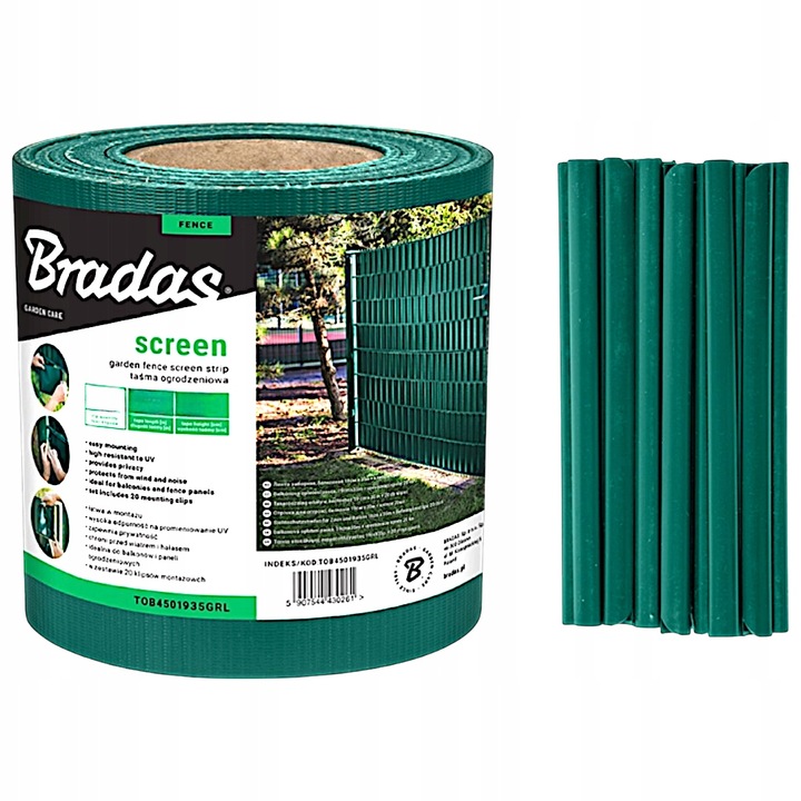 Taśma ogrodzeniowa ZIELONA 19 cm x 35 m OSŁONA NA OGRODZENIE PANELOWE PŁOT