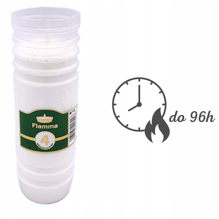 WKŁADY DO ZNICZY PARAFINOWE 4 DNI 96H 30 SZTUK ZNICZE + ZAPALNICZKA GRATIS