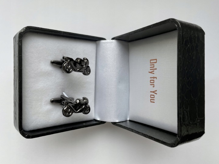 Spinki do mankietów EXC Motocykl Motor Szybki Ścigacz Race kol Grafit Tytan