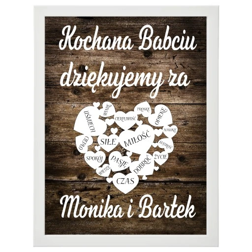 PODZIĘKOWANIE DLA DZIADKÓW PREZENT DLA BABCI DZIADKA RAMKA XXL 30X40 DUŻA