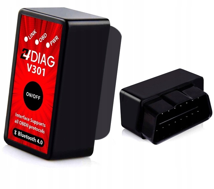 24DIAG V301 ELM327 BLUETOOTH 4.0 OBD2 INTERFEJS DIAGNOSTYCZNY iOS ANDROID