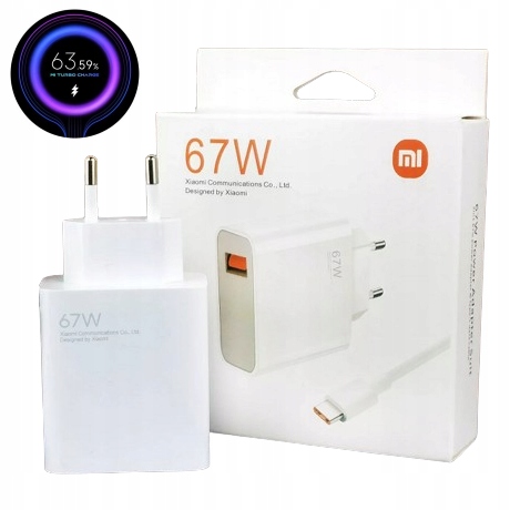 ORYGINALNA ŁADOWARKA XIAOMI 67W MI TURBO CHARGE + KABEL 1M USB-C MDY-12-ES