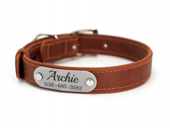 Obroża dla psa z identyfikatorem Cognac rozmiar M