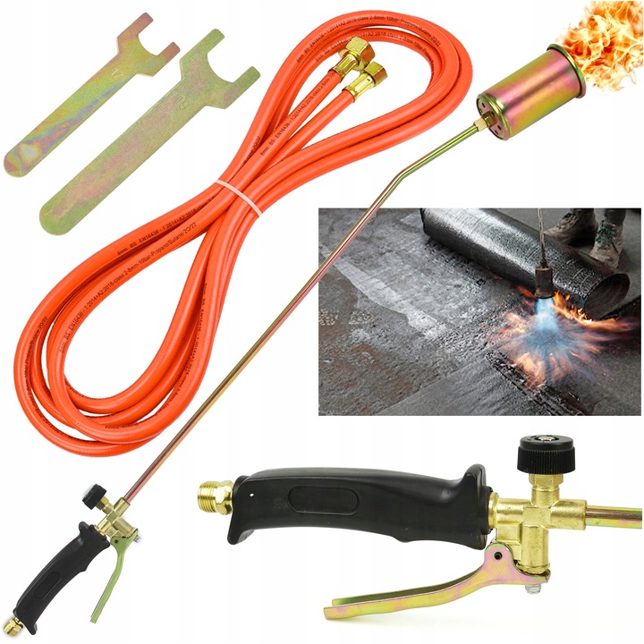 PALNIK DO PAPY PROPAN BUTAN DEKARSKI DŁUGA RĄCZKA 85CM DŁUGI WĄŻ 5 M