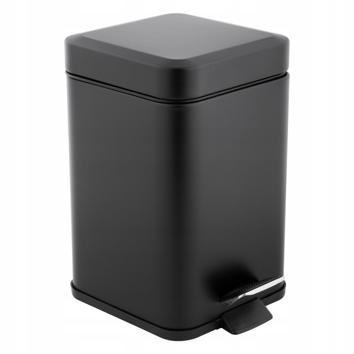 Kosz na śmieci 3L łazienkowy do WC łazienki toalety WOLNY OPAD czarny