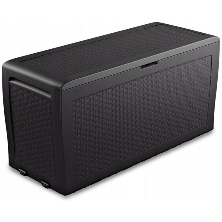 SKRZYNIA OGRODOWA BALKONOWA SCHOWEK RATTAN 270L - POJEMNA - GRAFITOWA - XL