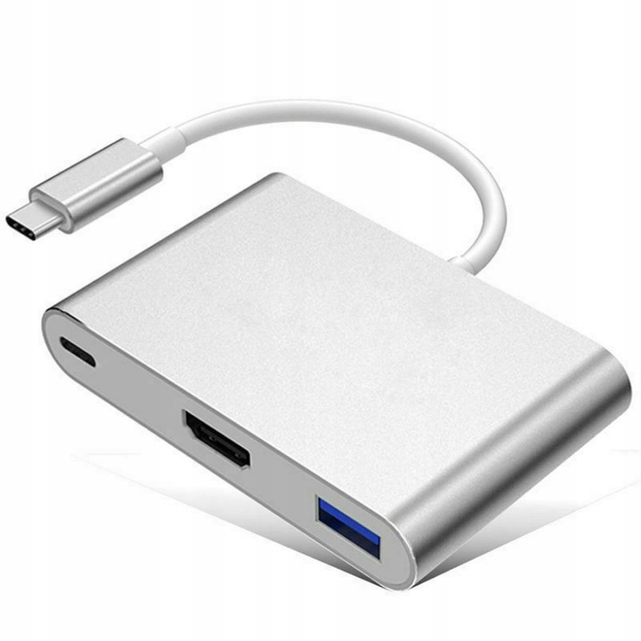 Adapter Przejściówka HUB 3w1 MHL HUB USB C HDMI 4K do MacBook Samsung