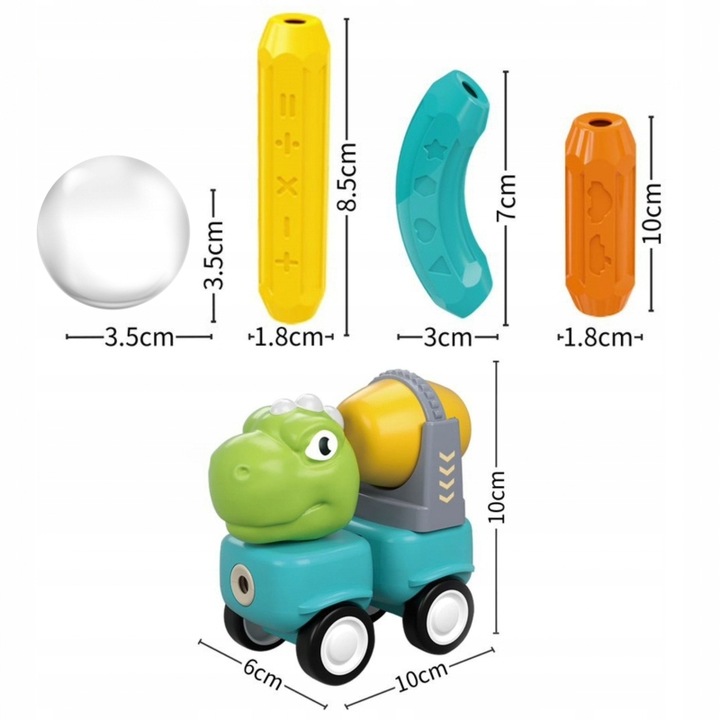 Klocki Magnetyczne Dinozaury Konstrukcyjne 84 el. WOOPIE