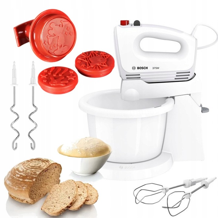 BOSCH ROBOT KUCHENNY MIKSER z MISĄ MQWPL2000 375W + FOREMKI NA CIASTA