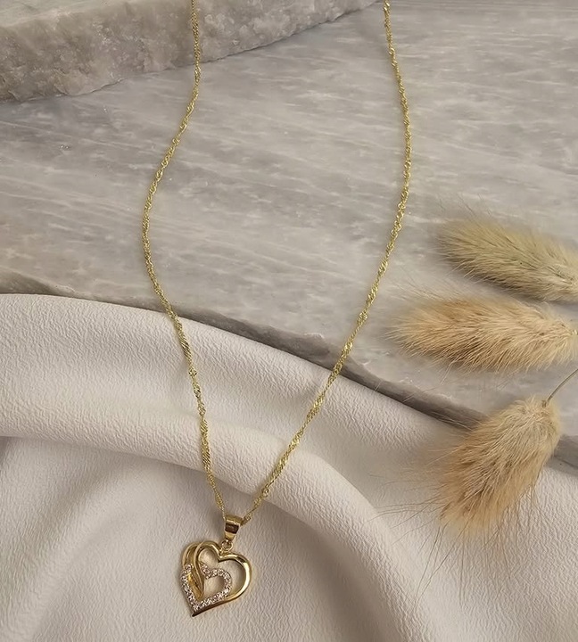 ZŁOTY PEŁNY ŁAŃCUSZEK DAMSKI SINGAPUR Z ZAWIESZKĄ PR. 585 925 + GRAWER