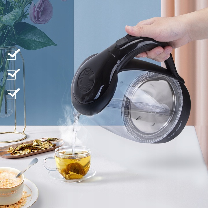 Czajnik elektryczny Aigostar Adam 2200 W 1,7 l czarny