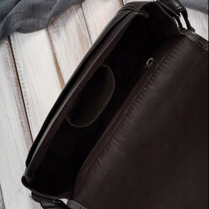 Torebka damska skórzana listonoszka ze skóry licowej brązowa Paolo Peruzzi