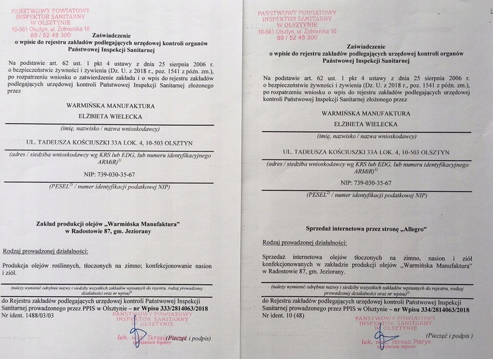 Olej z orzechów włoskich 250ml Warmińska Manufaktu