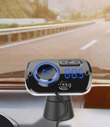 TRANSMITER BLUETOOTH FM SAMOCHODOWY ZESTAW GŁOŚNOMÓWIĄCY ŁADOWARKA USB-C