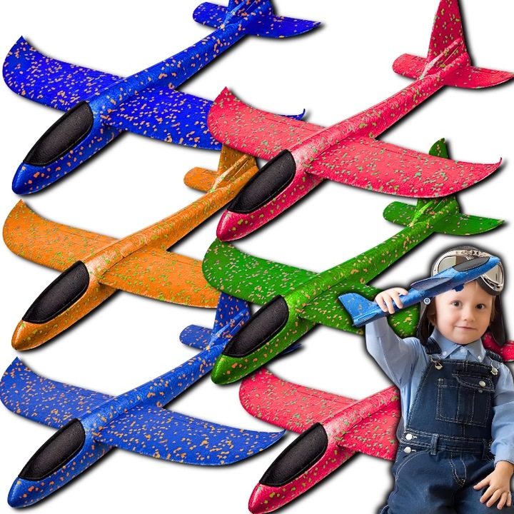6 X SAMOLOT STYROPIANOWY SZYBOWIEC RZUTKA SAMOLOTY ZE STYROPIANU DLA DZIECI