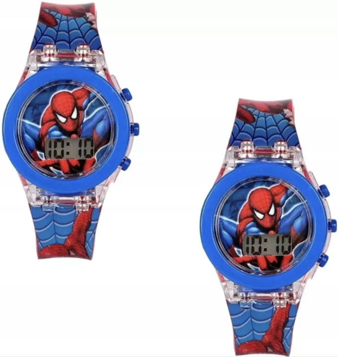 zegarek dziecięcy SPIDERMAN dla chłopca dzieci LEDowy świeci elektroniczny