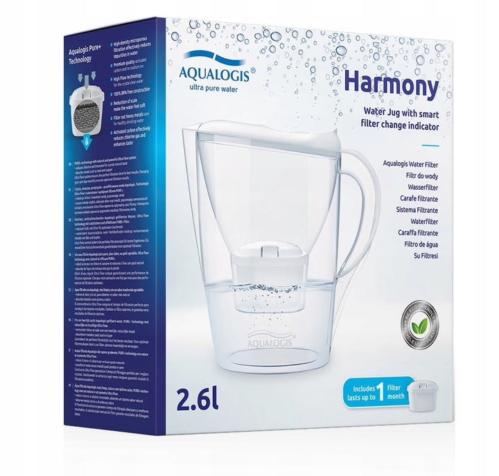 DZBANEK FILTRUJĄCY AQUALOGIS Biały + 12 filtrów PURE+