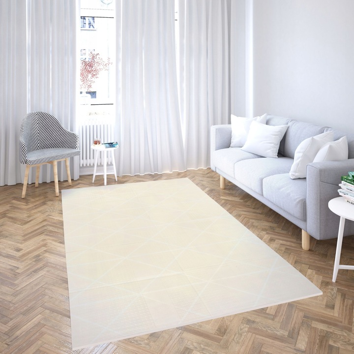 Dwustronna Mata Piankowa Składana 180x120 Urocze Miasteczko/Piaskowy Beż