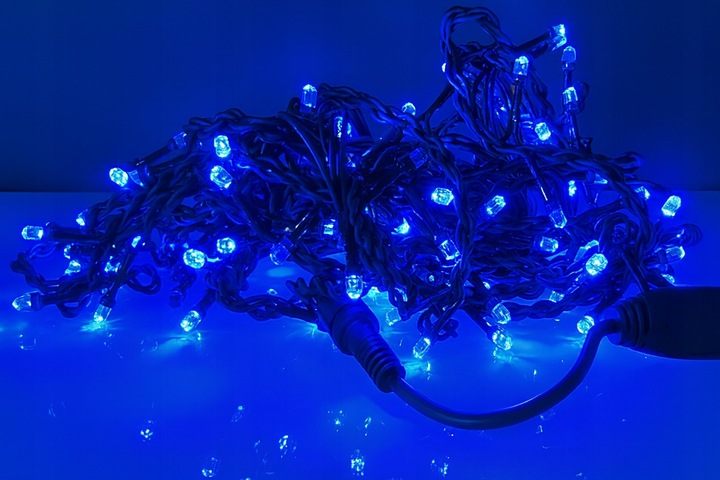 Kurtyna Świetlna LED 240 Sople Niebieskie Flash Zewnętrzna IP44 15,6 m