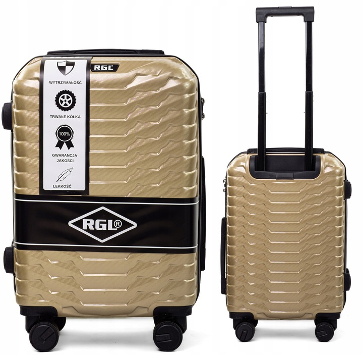 MAŁA WALIZKA KABINOWA L NA 4 KÓŁKACH PODRÓŻNA TORBA POLICARBON RGL