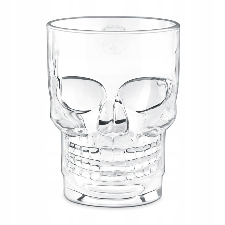 KUFEL DO PIWA Z UCHEM CZASZKA SZKLANY DUŻY 500ML PREZENT NA URODZINY