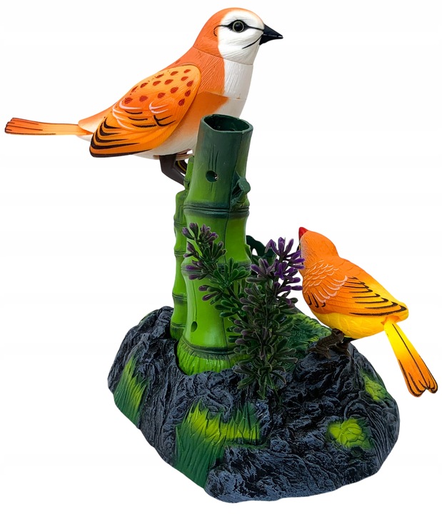 Ruchome ptaszki śpiewające pojemnik na biurko przybory figurka interakrywna