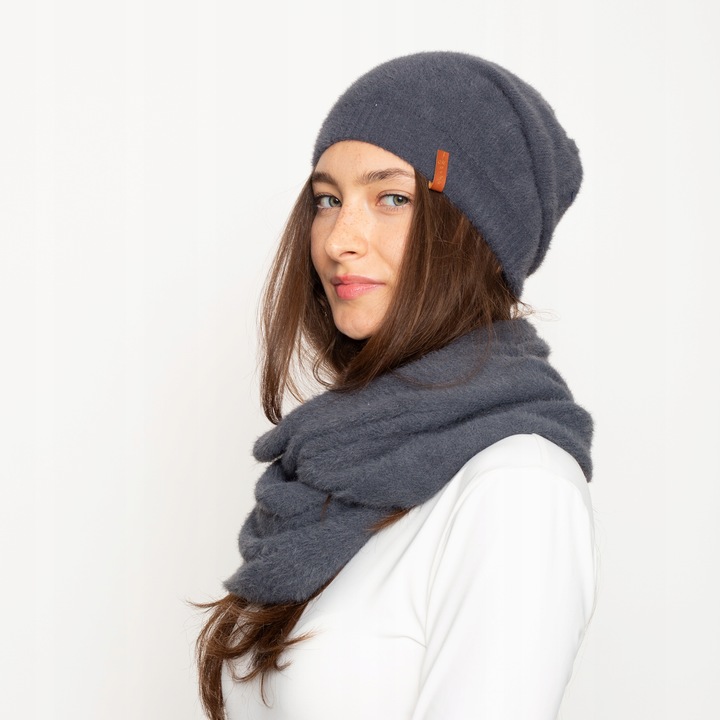 Alpaka Komplet (Czapka z Ściągaczem + Komin)