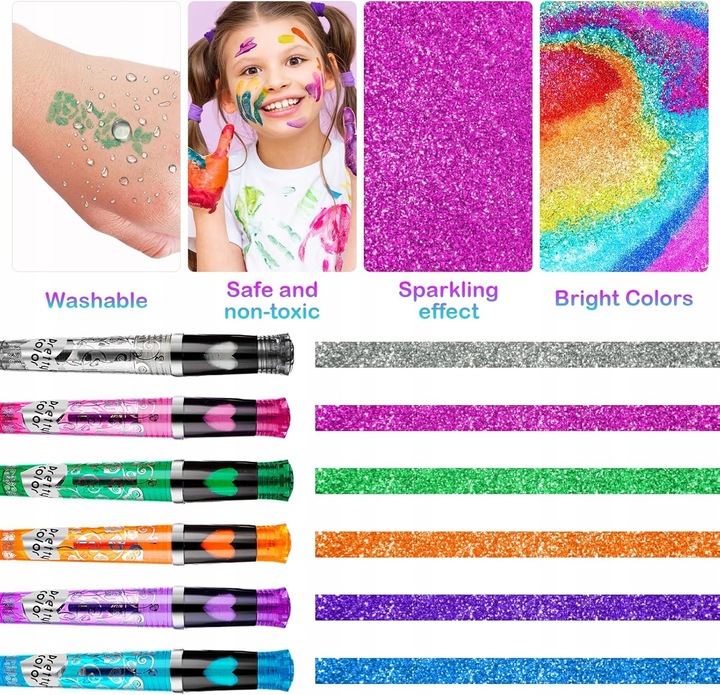 Tatuaże brokatowe SZABLONY 373 SZT KATALOG DLA DZIECI I DOROSŁYCH