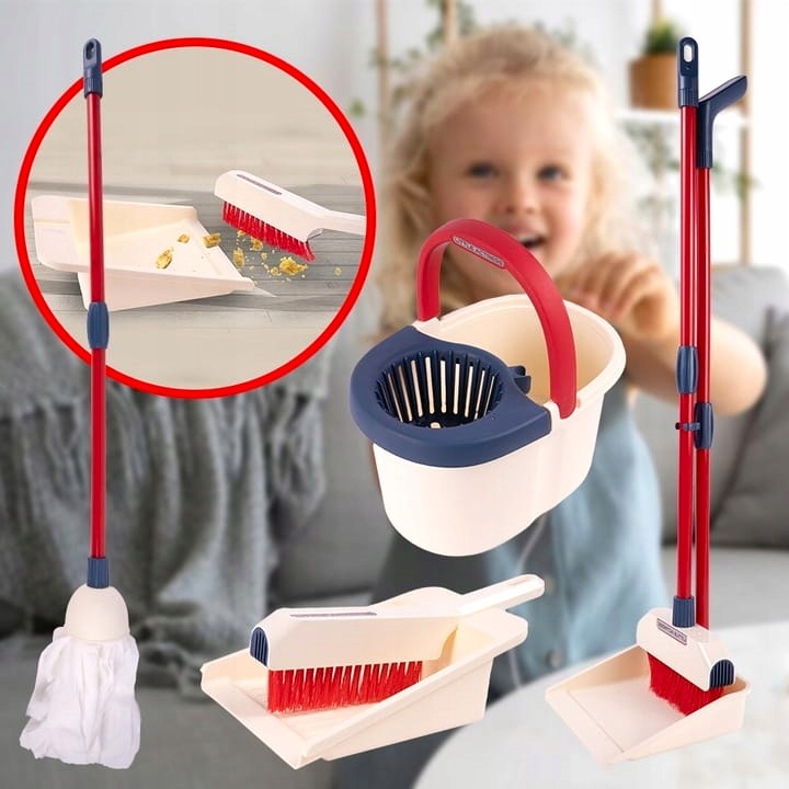 Zestaw Sprzątający 8w1 Odkurzacz Pionowy dla Dzieci Robot Mop Miotła 3 L+