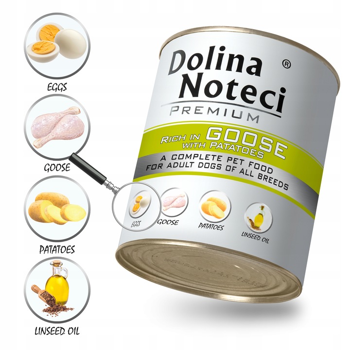 MOKRA KARMA DLA PSA DOLINA NOTECI PREMIUM PUSZKA PIES MIX SMAKÓW 10 X 800G