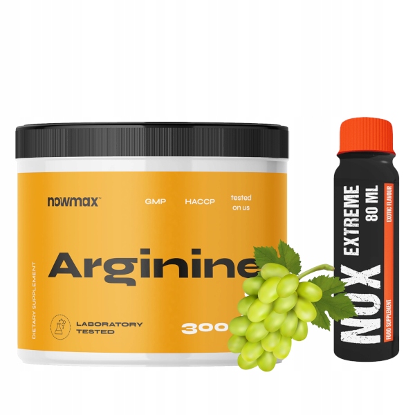 nowmax ARGININE 300 g L-ARGININA PRZEDTRENINGÓWKA POMPA MIĘŚNIOWA