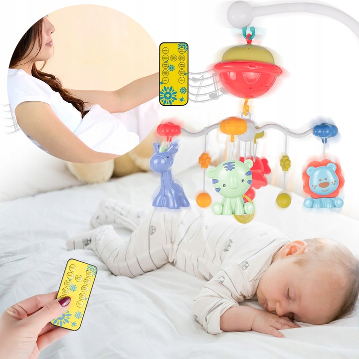 KARUZELKA KARUZELA DO ŁÓŻECZKA PROJEKTOR POZYTYWKA Z PILOTEM DLA DZIECI