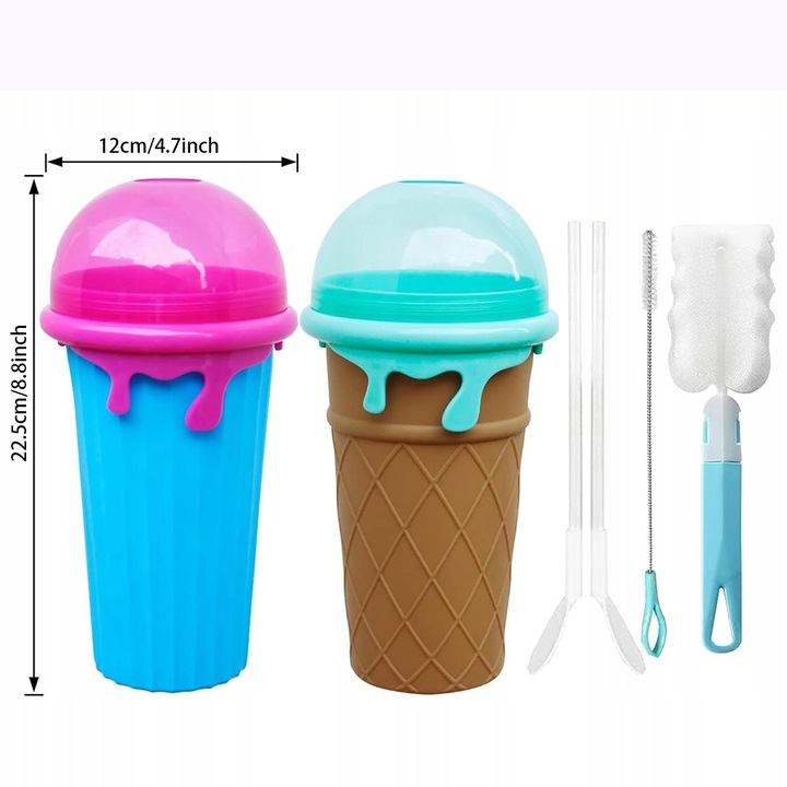 2X kubek Do Robienia Lodów Slushy na prezent 500ml
