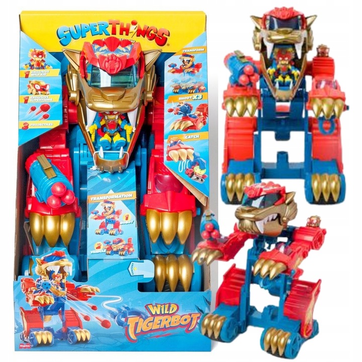 Zestaw Magicbox SuperThings Wild Tigerbot transformer zmienia się w pojazd